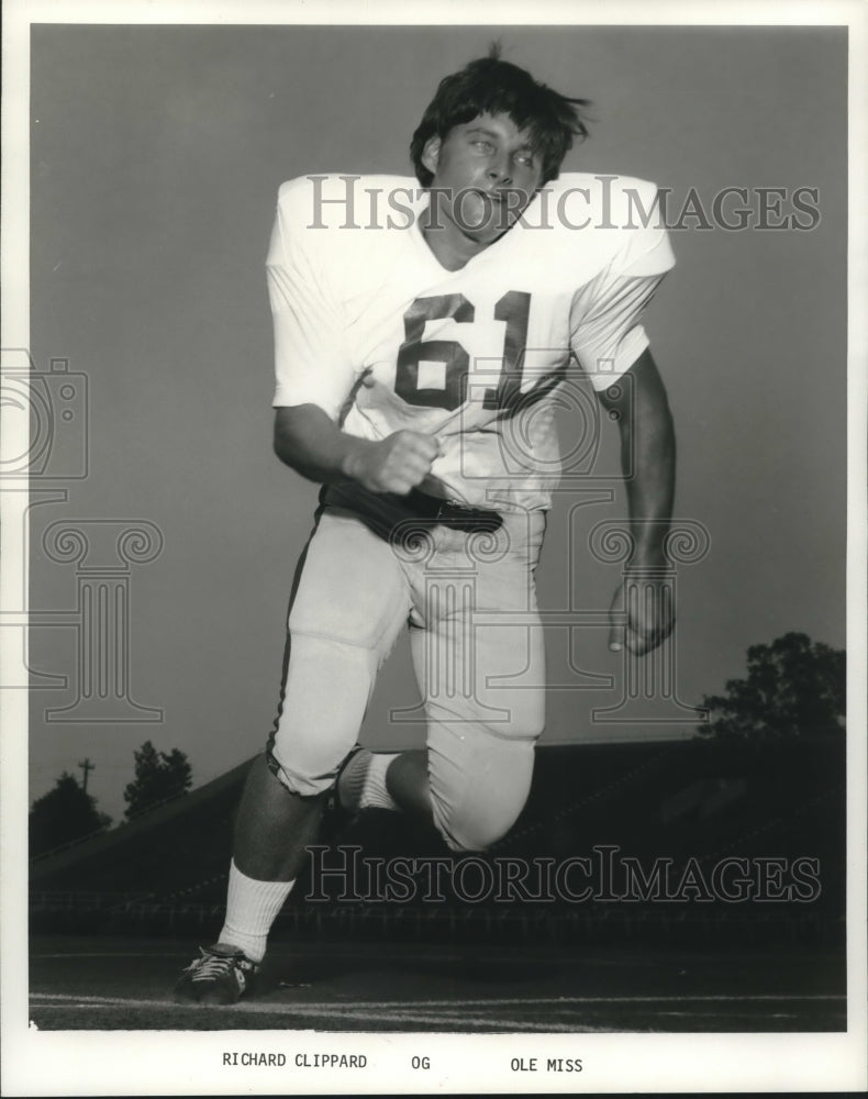 1974 Press Photo Richard Clippard, Ole Miss Football Player - nos09233- Historic Images