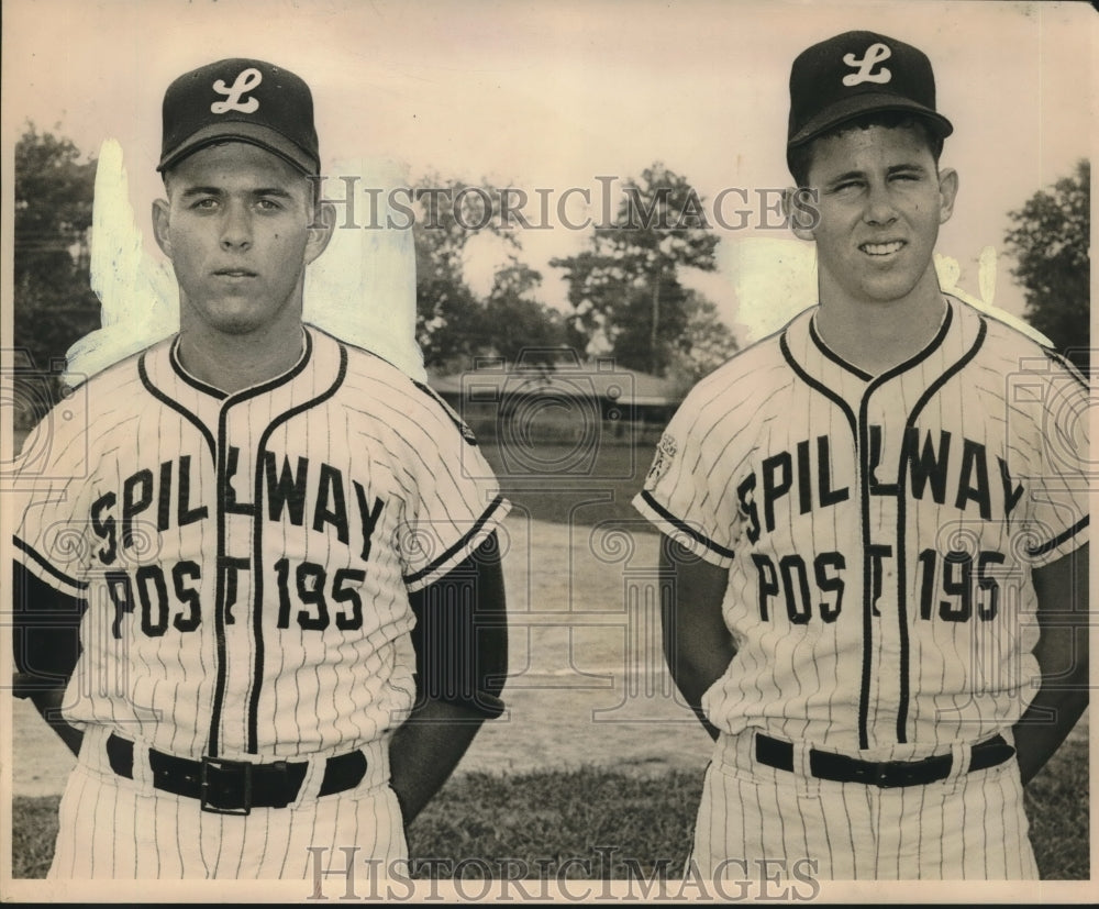 Press Photo Keith LeBlanc and David Davis, Spillway Post 195 Baseball Players- Historic Images