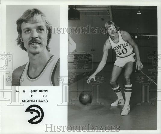 1978 Press Photo Atlanta Hawks Basketball Player John Brown,