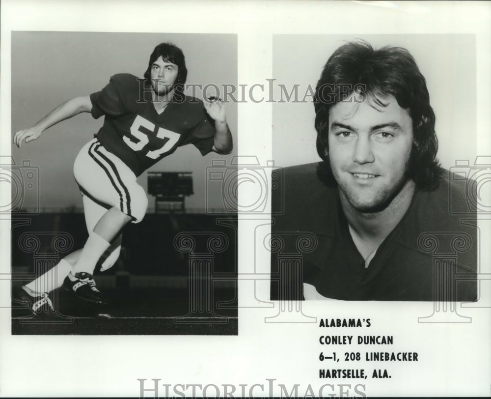 1975 Press Photo Alabama Football Player Conley Duncan, 6-1, 208 Linebacker- Historic Images