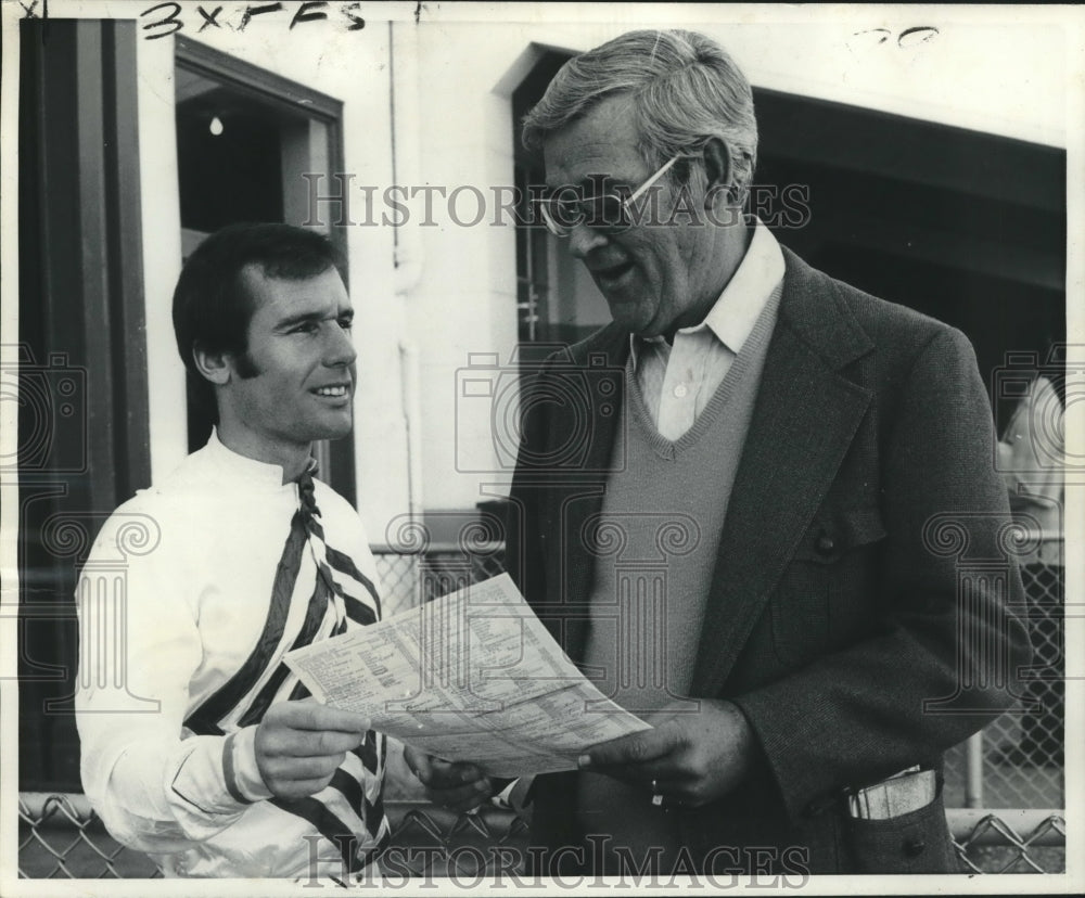 1978 Press Photo Jockey Eddie Delahoussaye with Bud Amec - nos09859- Historic Images