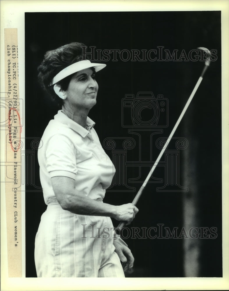 1990 Press Photo Golfer Liz Fogg, Winner at Pinewood Country Club Championship- Historic Images