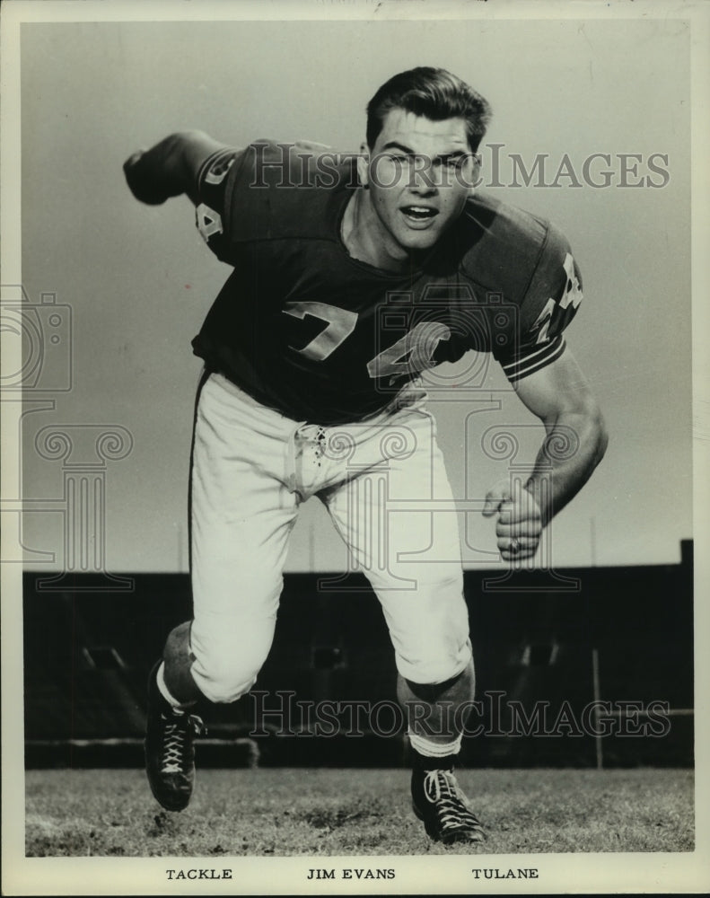 1967 Press Photo Jimmy Evans, Tulane University Football Tackle - nos10364- Historic Images