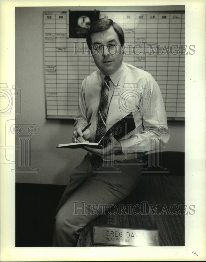 1989 Press Photo Greg Davis, Tulane University Head Football - nos10428- Historic Images