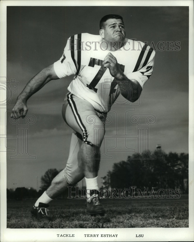 1967 Press Photo Terry Esthary, Louisiana State University Football Tackle- Historic Images