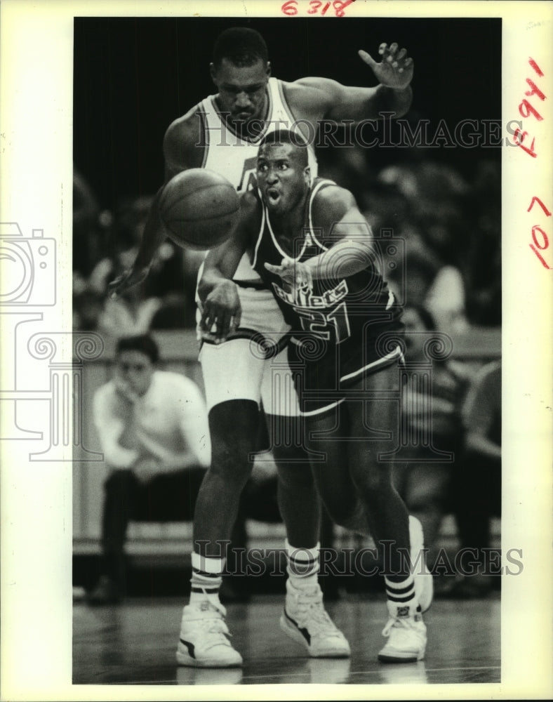 1988 Press Photo Ledell Eackles, Washington Bullets Basketball Player at Game- Historic Images