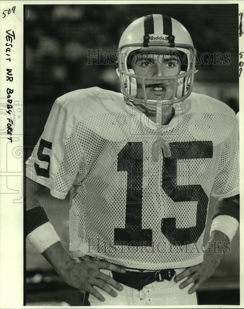 1981 Press Photo Bobby Foret, Wide Receiver, Jesuit Football Player - nos10606- Historic Images