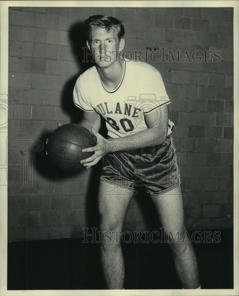 Press Photo Bob Ebker, Tulane Basketball Forward Player - nos10665- Historic Images