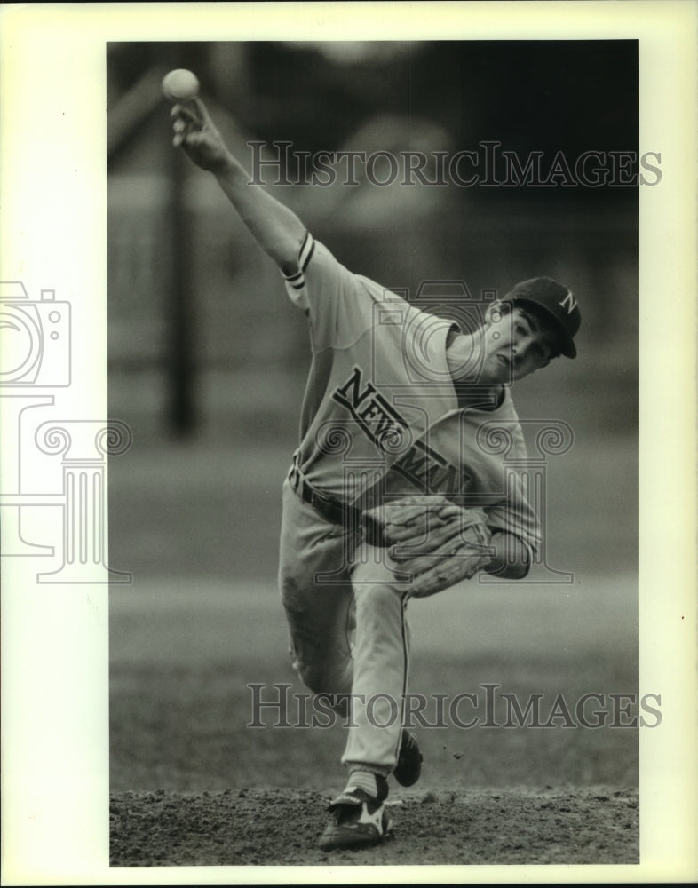 1989 Press Photo Charles Evans, Newman Baseball Pitcher at Vanderbilt Game- Historic Images