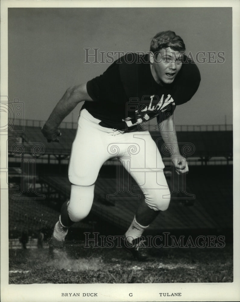 1972 Press Photo Bryan Duck, Tulane Football Player - nos10767- Historic Images