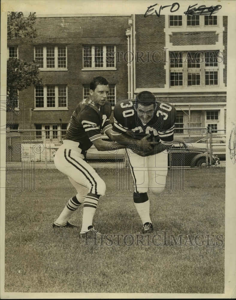 1967 Press Photo McDonough Football Players Pat Dronet and Roy Naquin at School- Historic Images