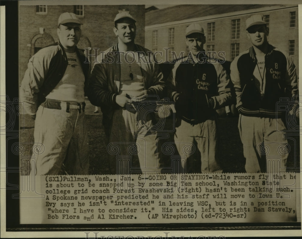 Press Photo Fores Evashevski, Washington State Baseball Coach with Players- Historic Images