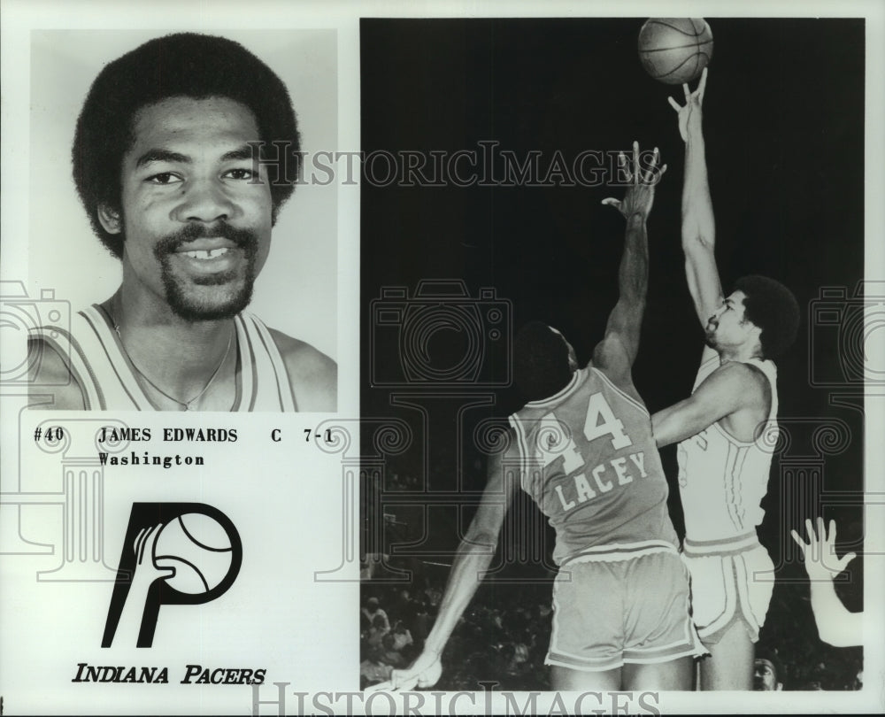 1979 Press Photo James Edwards, Indiana Pacers Basketball Player at Game- Historic Images