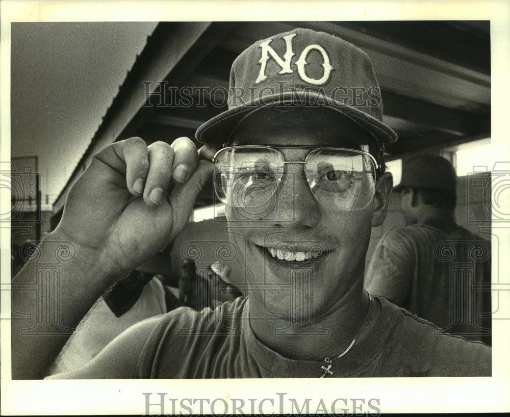 1987 Press Photo Phil Espinosa, University of New Orleans Baseball Player- Historic Images