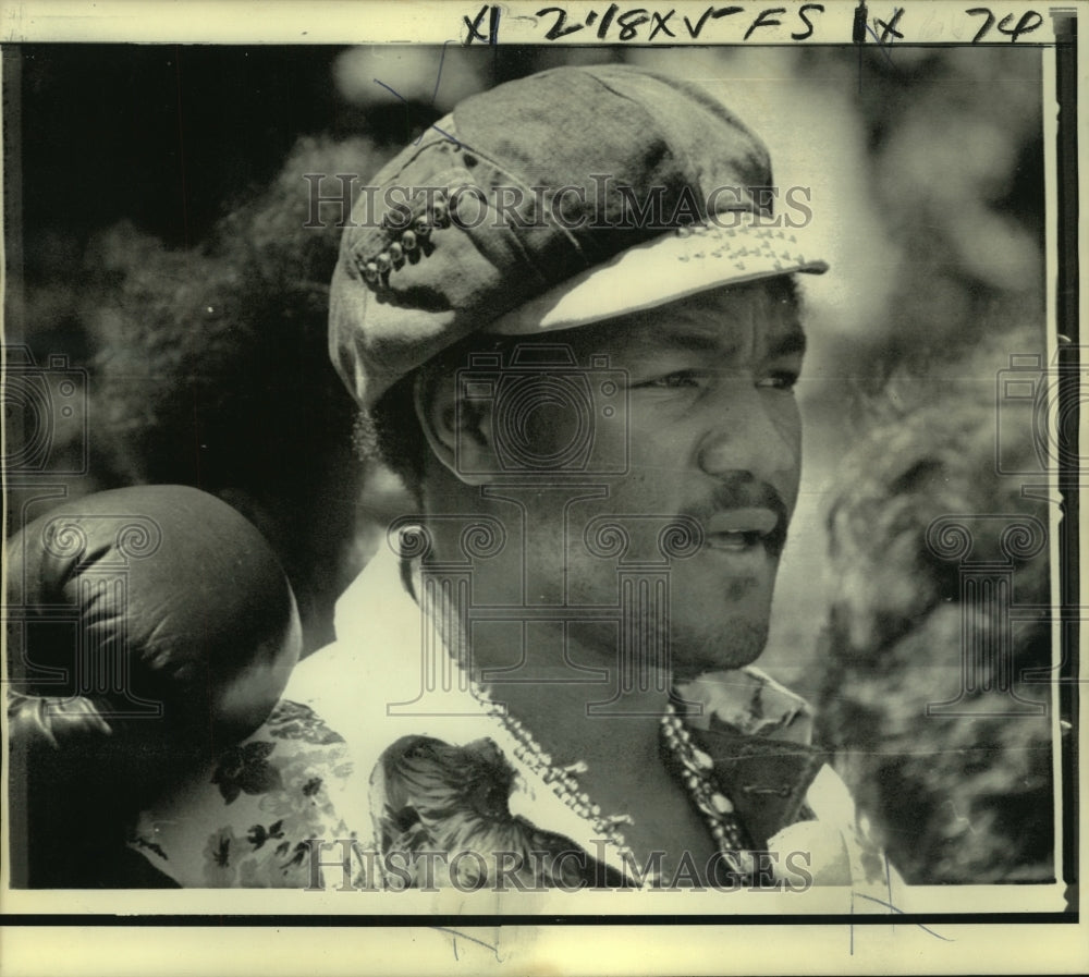 1974 Press Photo Boxer George Foreman at Pleasanton California Training Camp- Historic Images