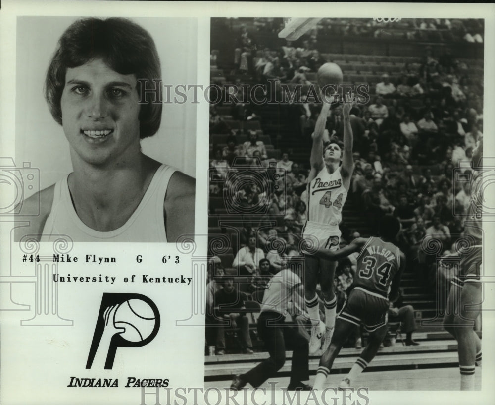 1977 Press Photo Mike Flynn, Indiana Pacers Basketball Player at Game- Historic Images