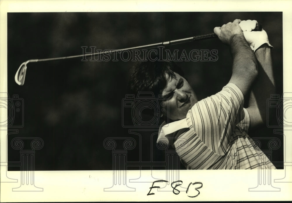 1983 Press Photo Golfer David Edwards Teeing Off - nos11287- Historic Images