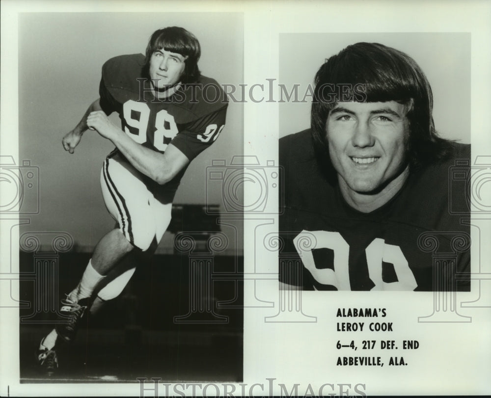 1975 Press Photo Leroy Cook, Alabama Football Player - nos11397- Historic Images