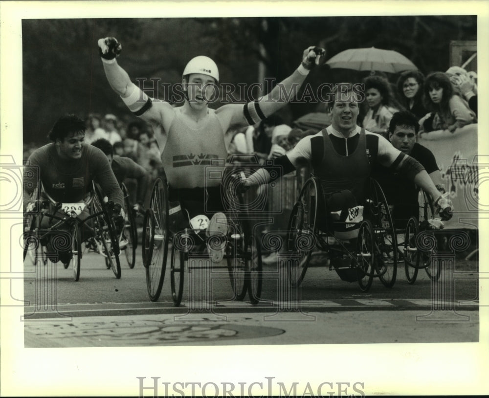 1989 Press Photo Haken Erickson at Crescent City Classic Wheelchare Race- Historic Images