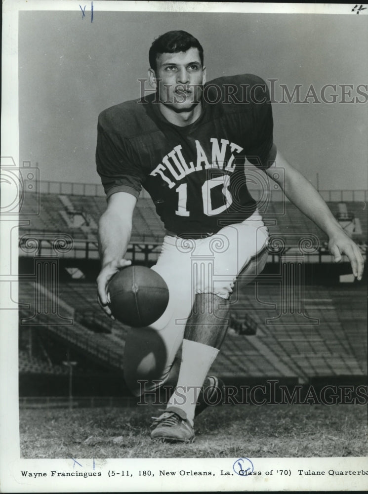 1968 Press Photo Tulane University Football Player Wayne Francingues - nos11544- Historic Images