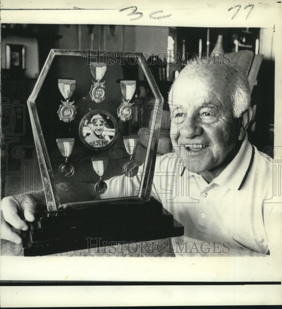 1971 Press Photo Race Car Driver Peter DePaolo with Racing Awards - nos11612- Historic Images