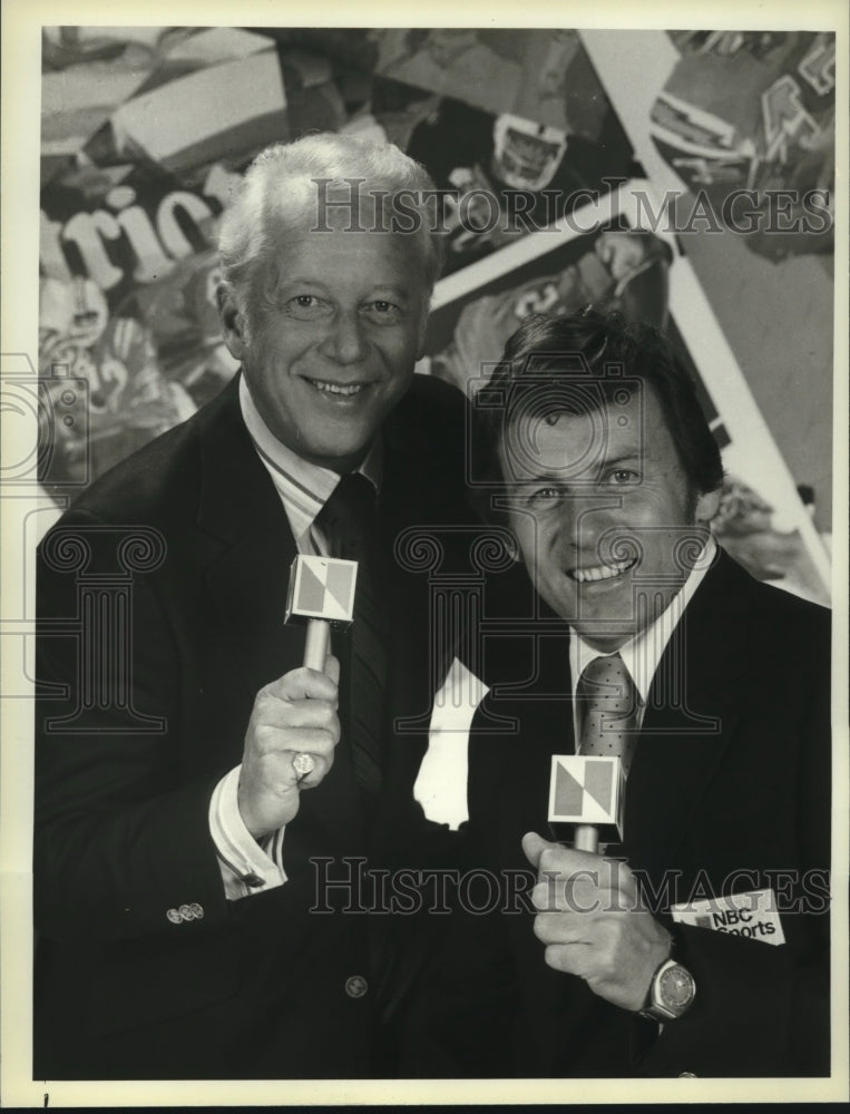 1979 Press Photo NBC Sports&#39; football commentators Charlie Jones and Len Dawson- Historic Images