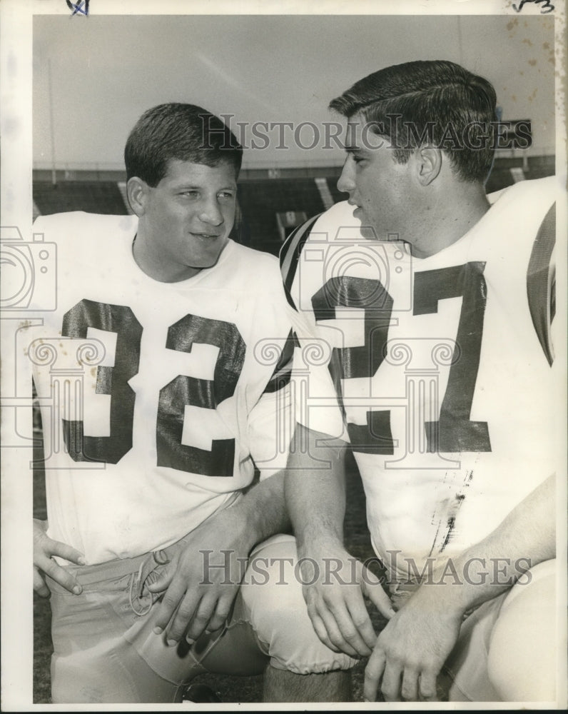 1967 Press Photo Barton Frye &amp; Gerry Kent- Louisiana State defensive backs- Historic Images