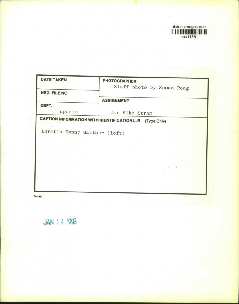 1993 Press Photo Basketball - Ehret's Kenny Gaither during game - nos11861