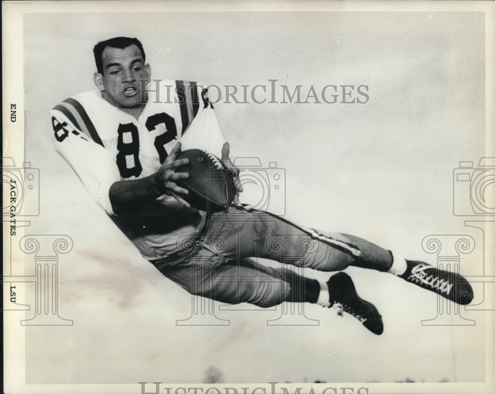 Press Photo Football - Jack Gates, End of Louisiana State University - nos11863- Historic Images