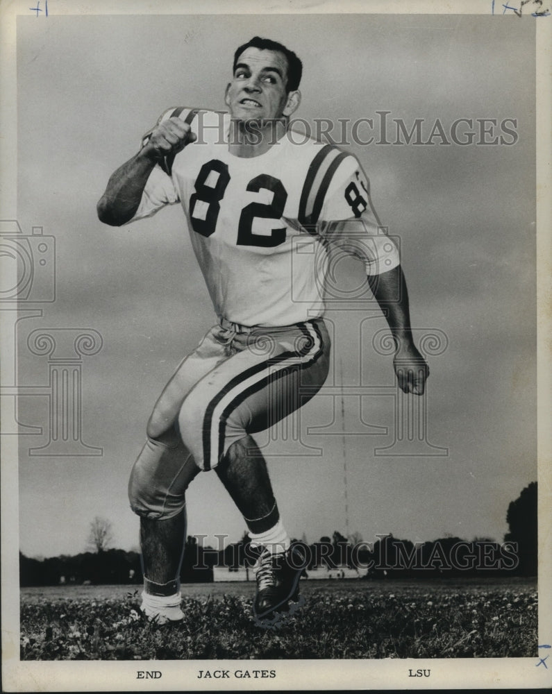 1962 Press Photo Louisiana State University Football End Jack Gates - nos11866- Historic Images