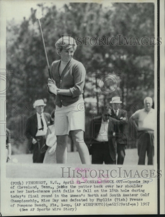 1967 Press Photo Connie Day in Women's North & South Amateur Golf Championship- Historic Images