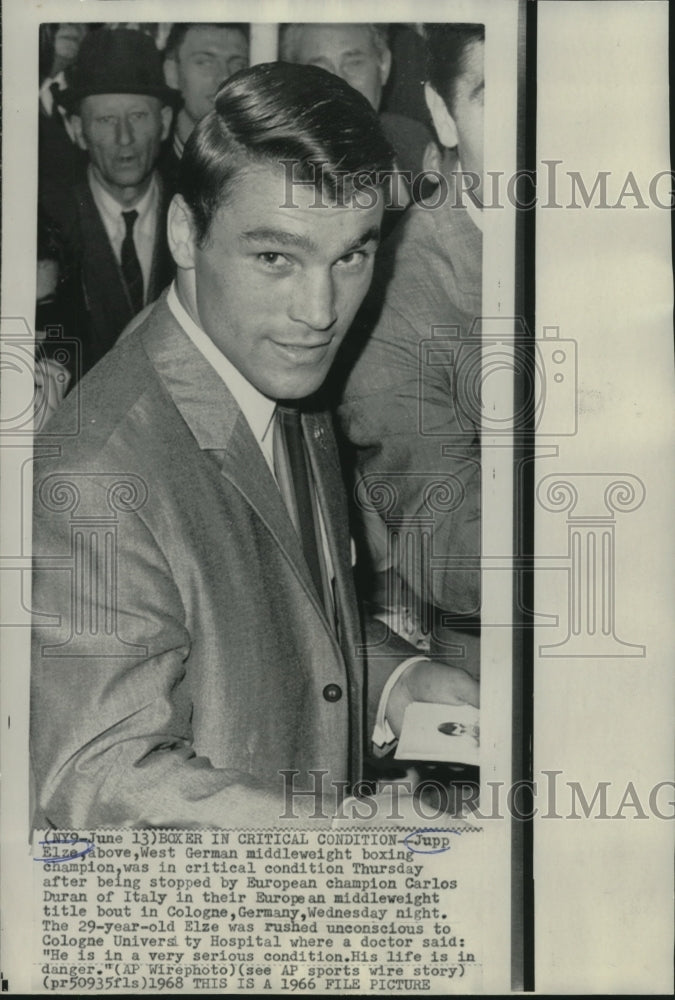 1966 Press Photo Boxer Jupp Elze, West German Middleweight Boxing Champion- Historic Images