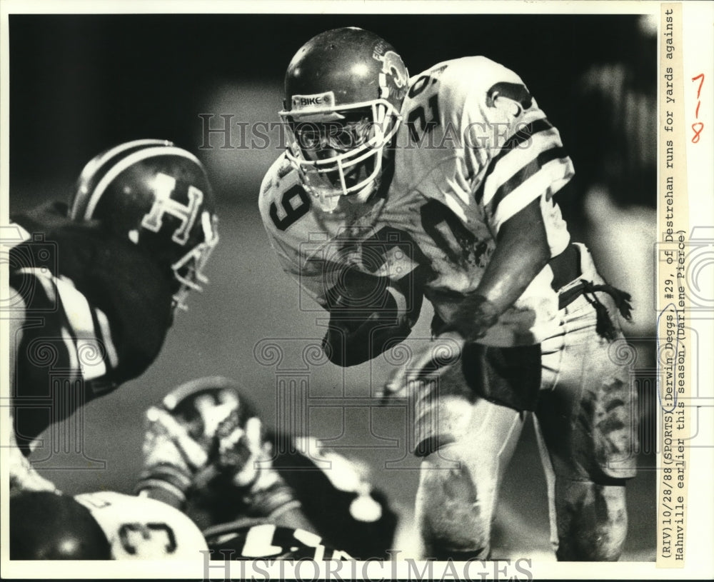 1988 Press Photo Destrehan High football player Derwin Deggs. vs. Hahnville- Historic Images