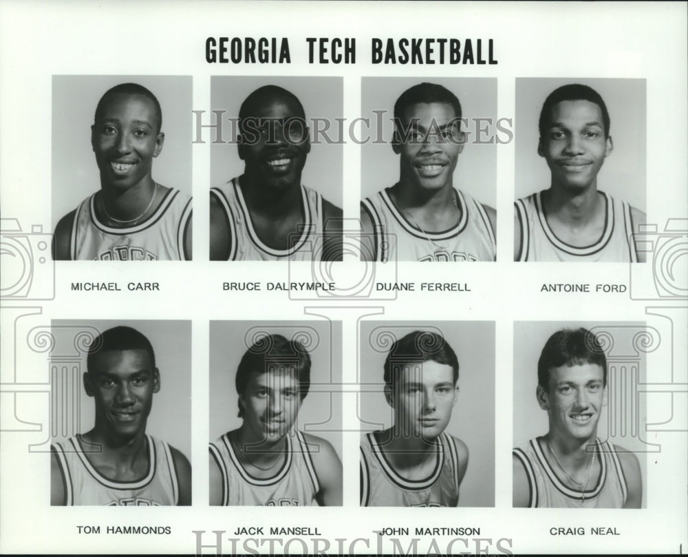 1986 Press Photo Georgia Tech Basketball Players - nos12508- Historic Images