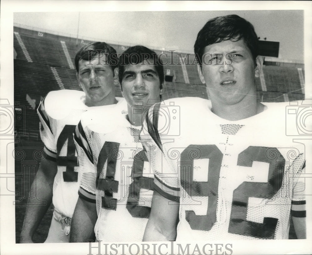 1971 Press Photo Football linebackers Anderson, Cascio, Lloyd Frye - nos12612- Historic Images