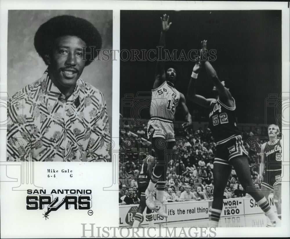 1977 Press Photo San Antonio Spurs basketball player Mike Gale - nos12708- Historic Images