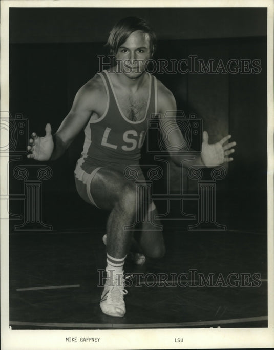 1974 Press Photo LSU college wrestler Mike Gaffney - nos12827- Historic Images