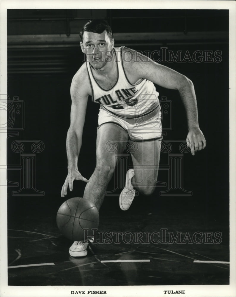 Press Photo Tulane basketball player Dave Fisher - nos12875- Historic Images