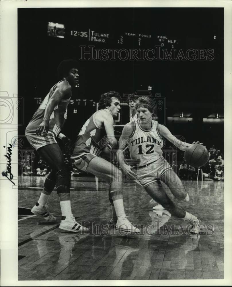 1978 Press Photo Tulane college basketball player Pierre Gaudin in action- Historic Images