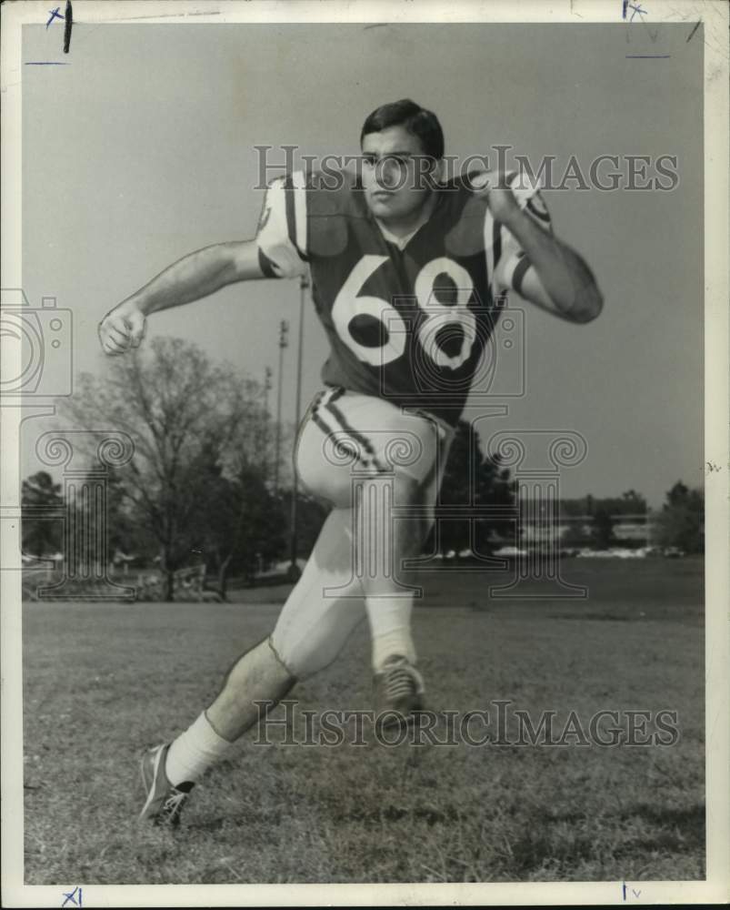 1969 Press Photo Northwestern State football player Larry Gaudet of New Orleans- Historic Images