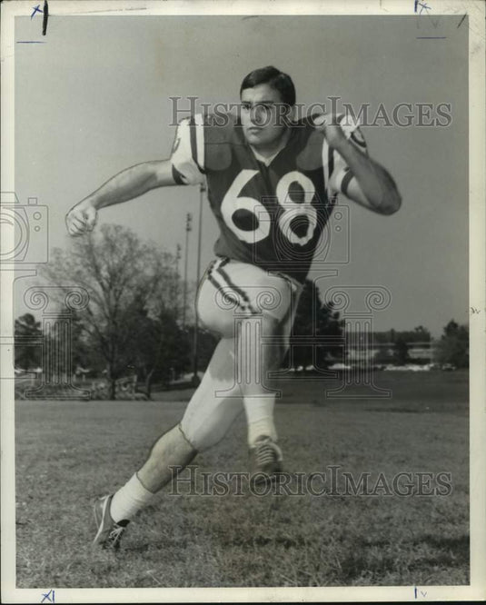1969 Press Photo Northwestern State football player Larry Gaudet of New Orleans- Historic Images