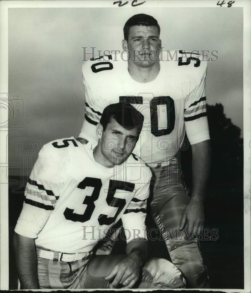 1967 Press Photo Georgia Tech football players Bill Eastman and Randall Edmunds- Historic Images