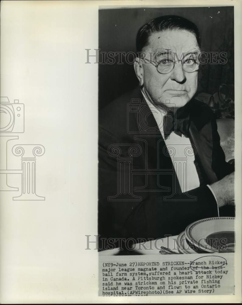 1961 Press Photo Baseball executive Branch Rickey - nos13253- Historic Images