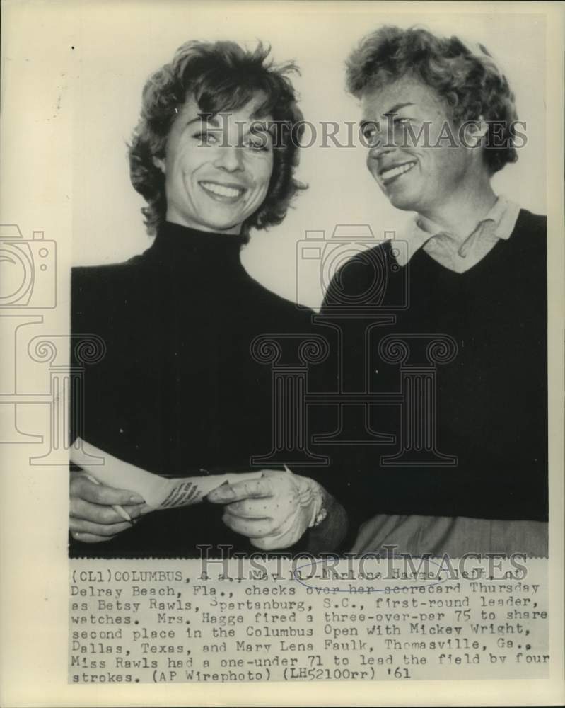 1961 Press Photo Golfers Marlene Hagge and Betsy Rawls - nos13308- Historic Images