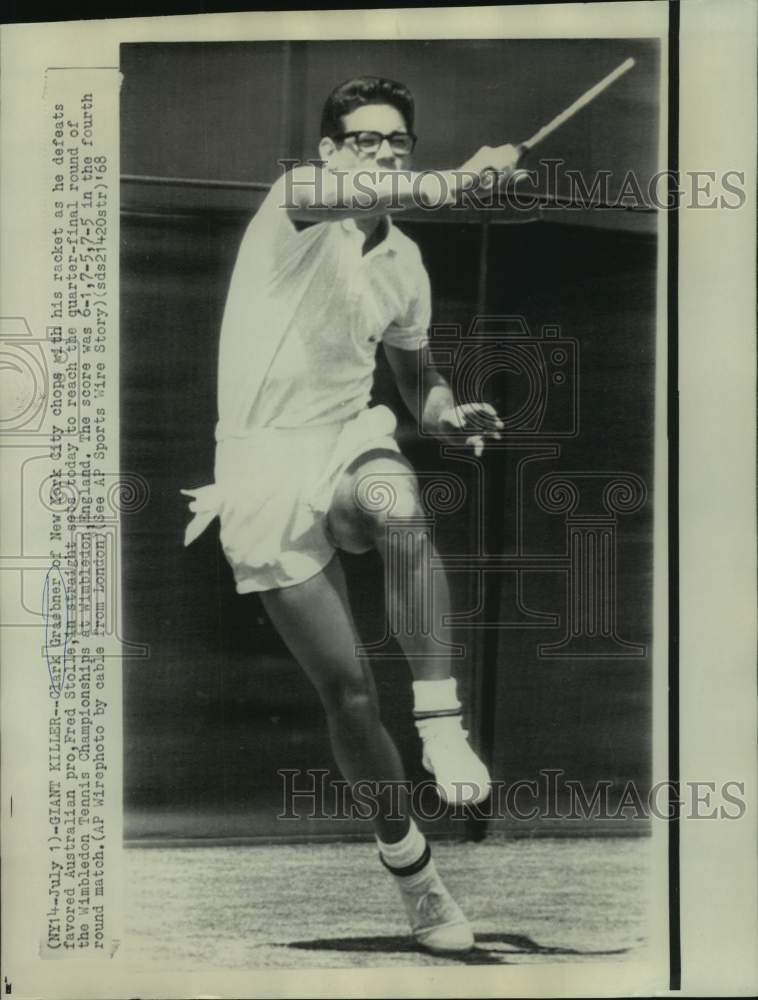 1968 Press Photo Tennis - Clark Graebner Defeats Fred Stolle in Wimbledon- Historic Images