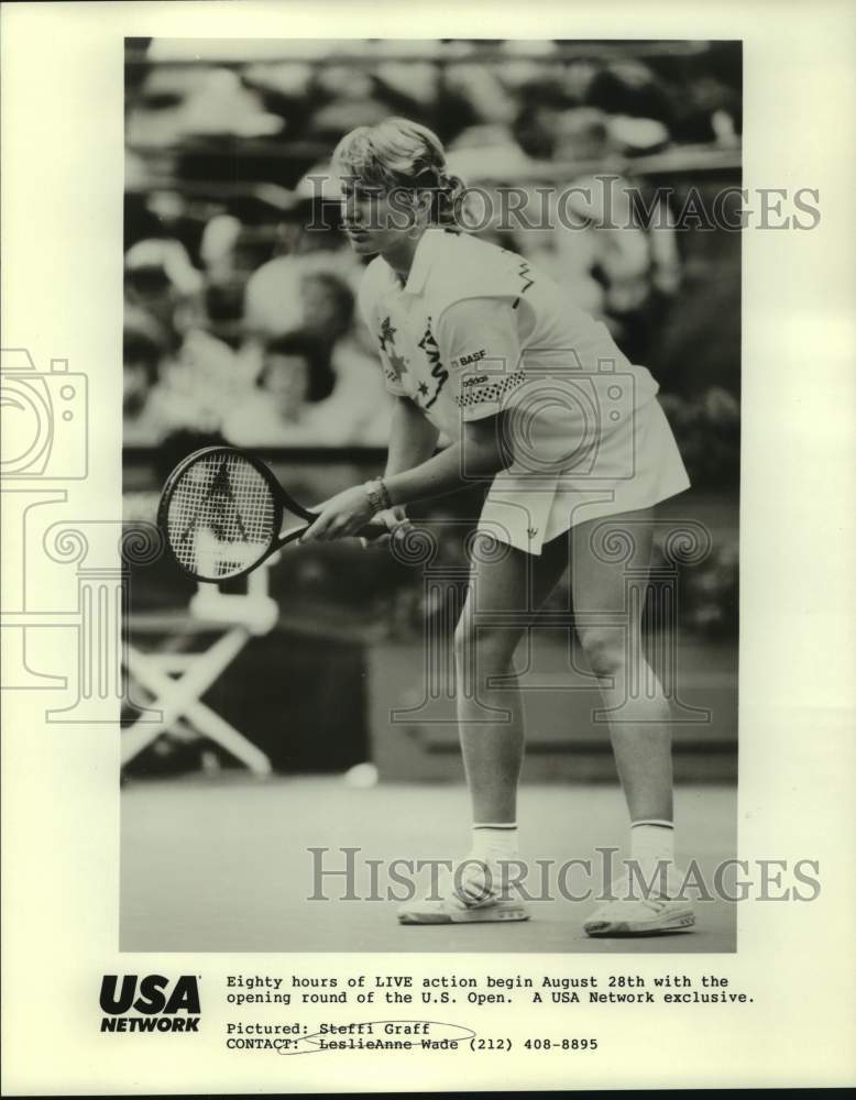 1989 Press Photo Tennis - Steffi Graf Playing in U.S. Open - nos13697- Historic Images