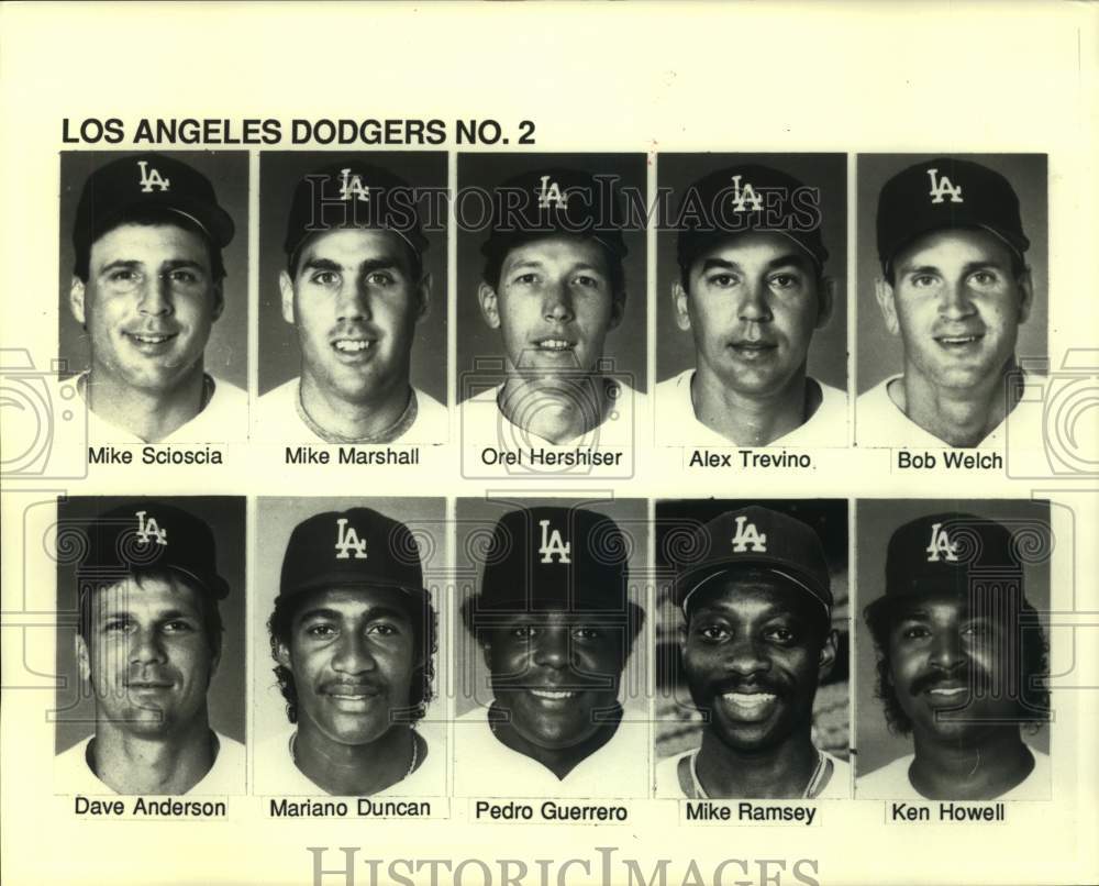 1988 Press Photo Los Angeles Dodgers baseball mug shots - nos13953- Historic Images