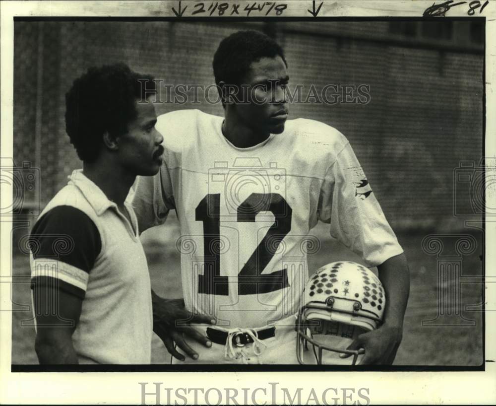 1979 Press Photo Fortier High football coach Norman Mack and QB Wade Elmore- Historic Images