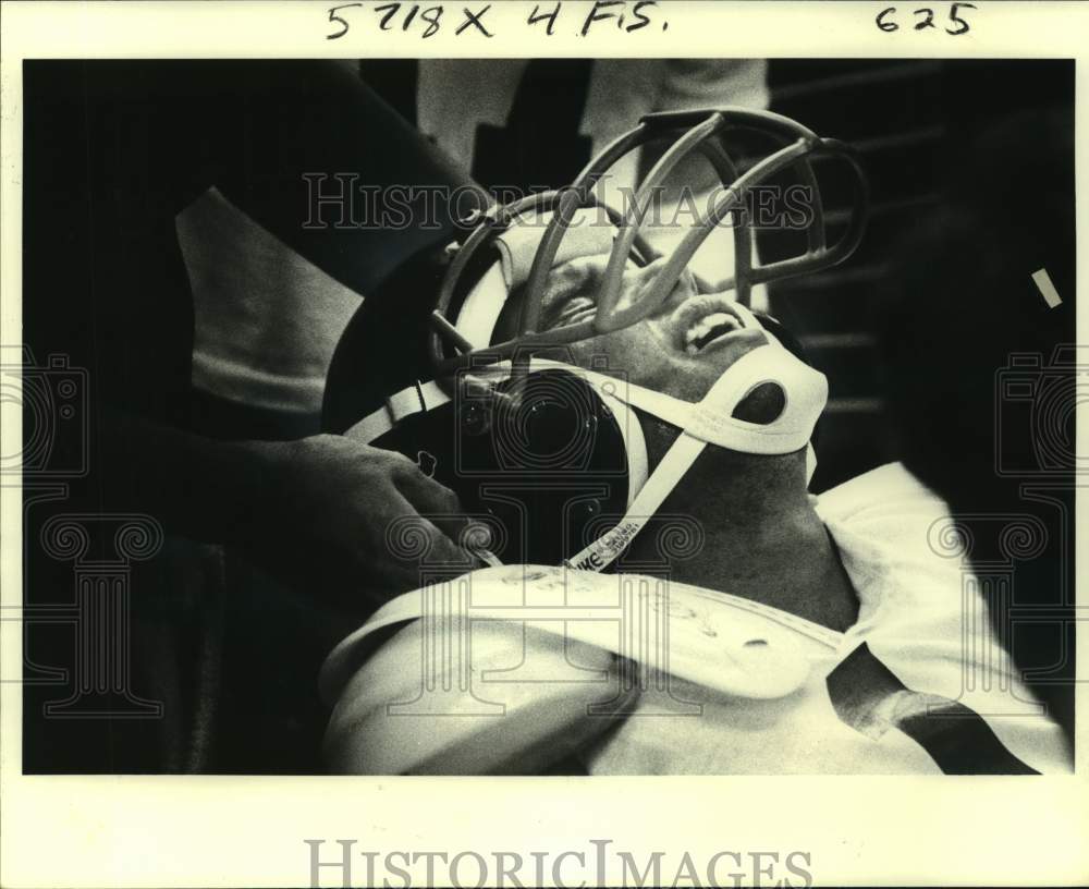 1979 Press Photo Football - Ole Miss Quarterback John Fourcade in Pain at Game- Historic Images