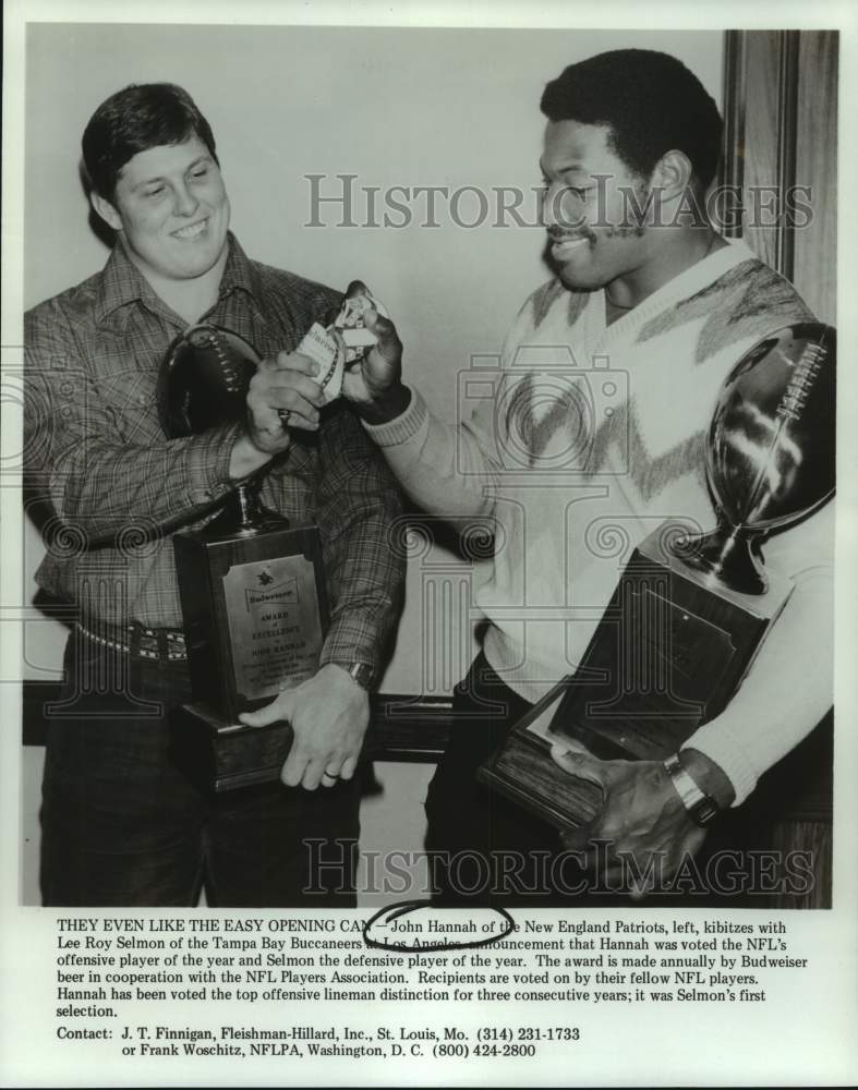 Press Photo NFL football players John Hannah and Lee Roy Selmon - nos14543- Historic Images